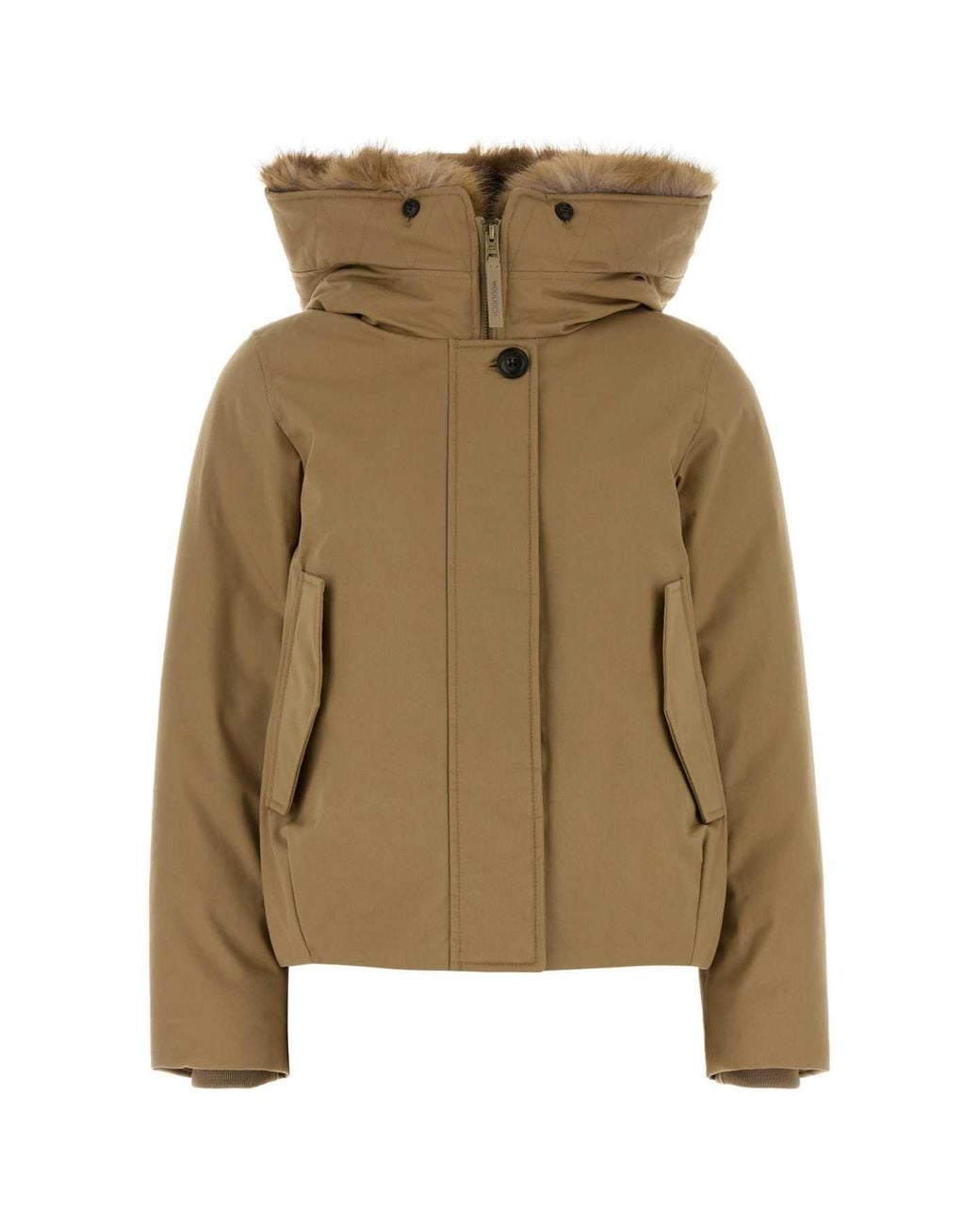 Woolrich Green Short Parka Faux Fur