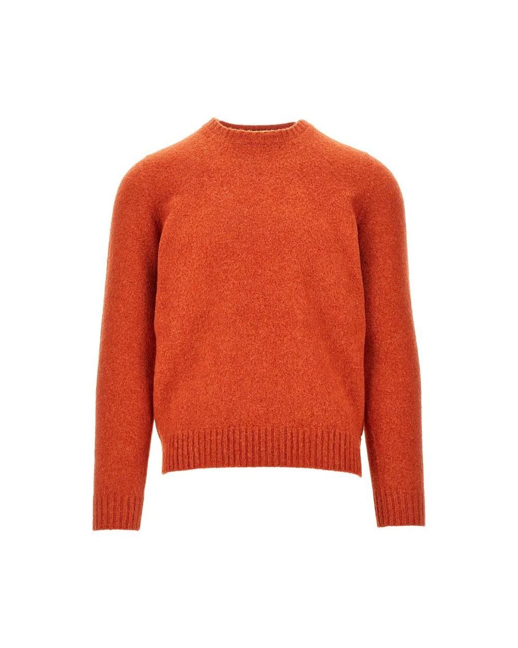 Drumohr Orange Wool Knitted Sweater for men