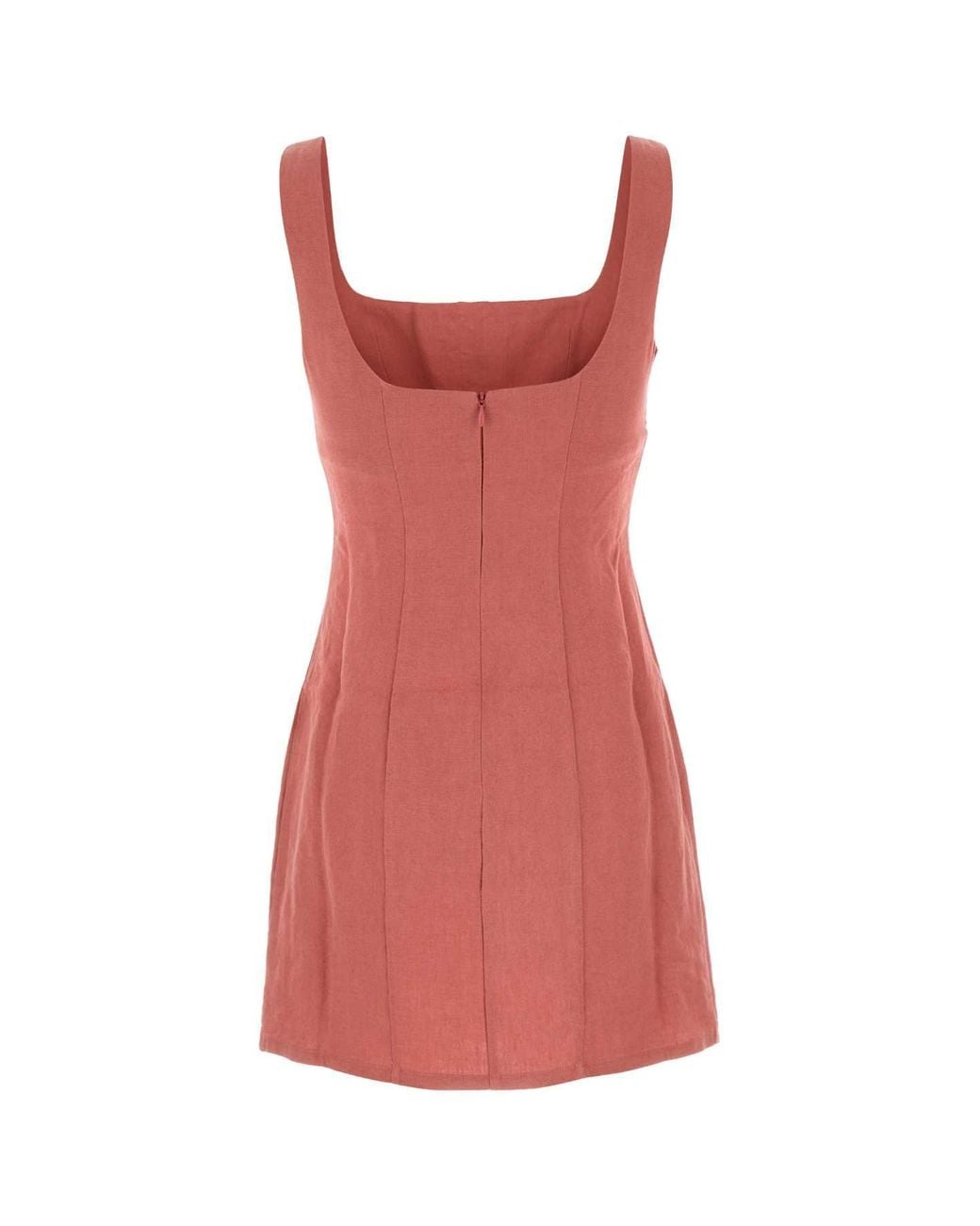 LeKasha Red Dark Linen Mini Dress