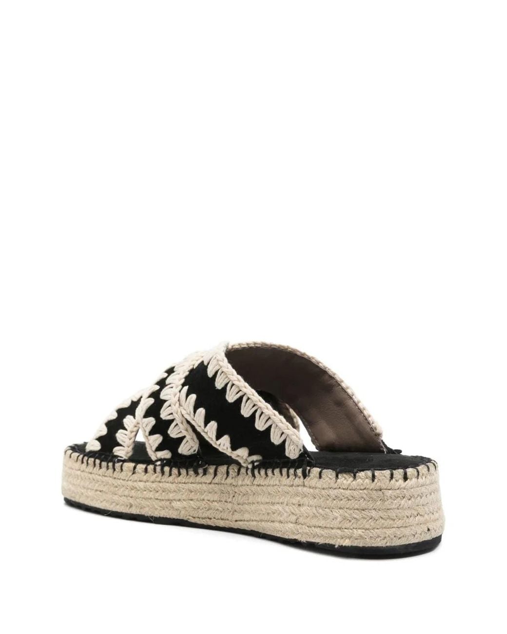 Mou Black Jute Sandals