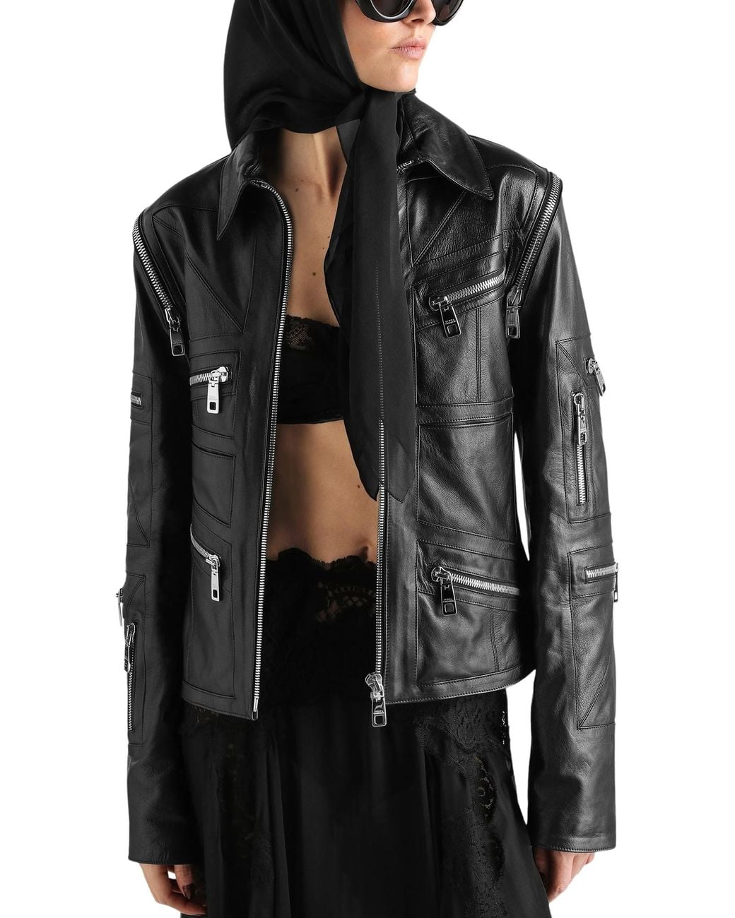 Dolce & Gabbana Black Dolce & Gabbana Nappa Leather Jacket