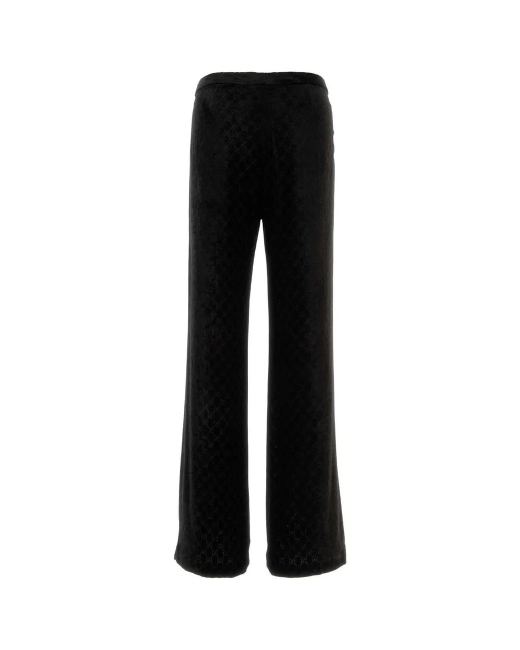 Gucci Black Gg Velvet Trousers for men