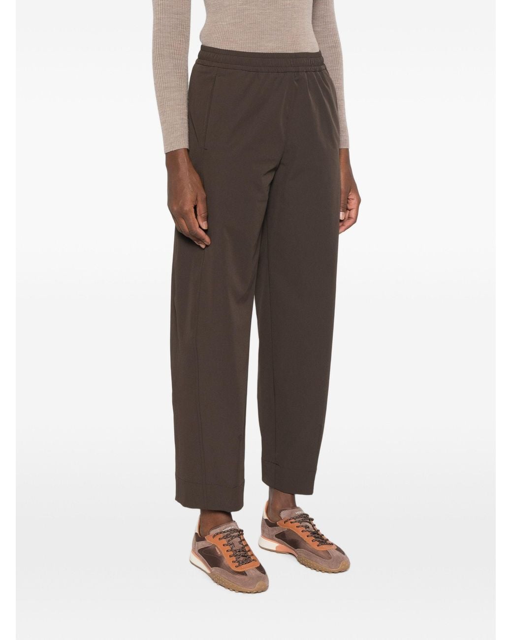 Herno Brown Elasticated-Waistband Trousers