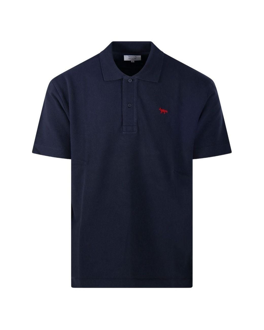 Maison Kitsuné Blue Maison Kitsuné Profile Fox Cotton Polo Shirt for men