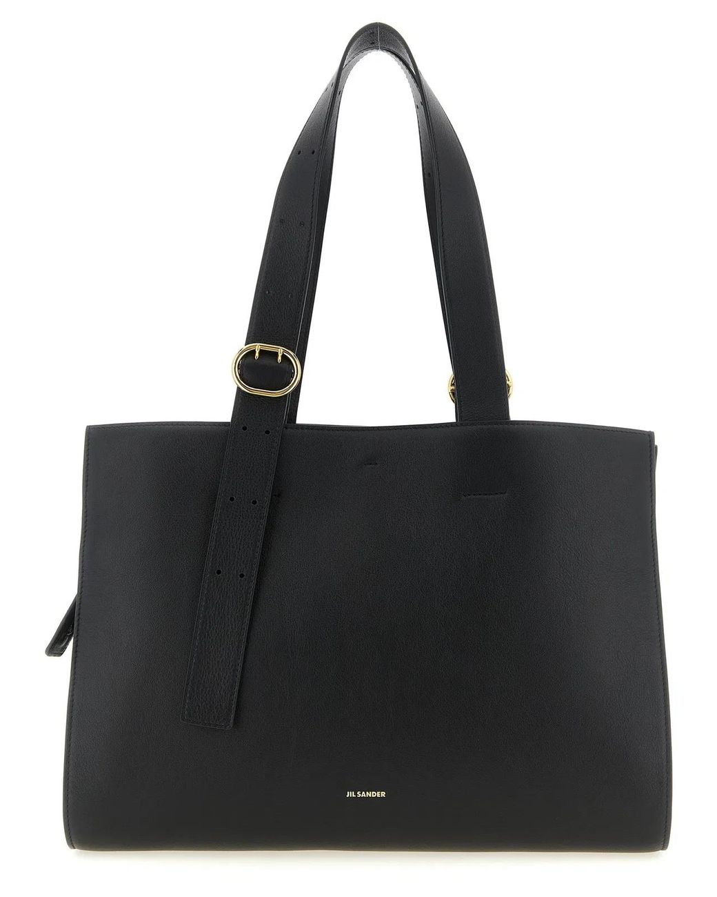 Jil Sander Black Cannoli Tote Bag Leather Handbags