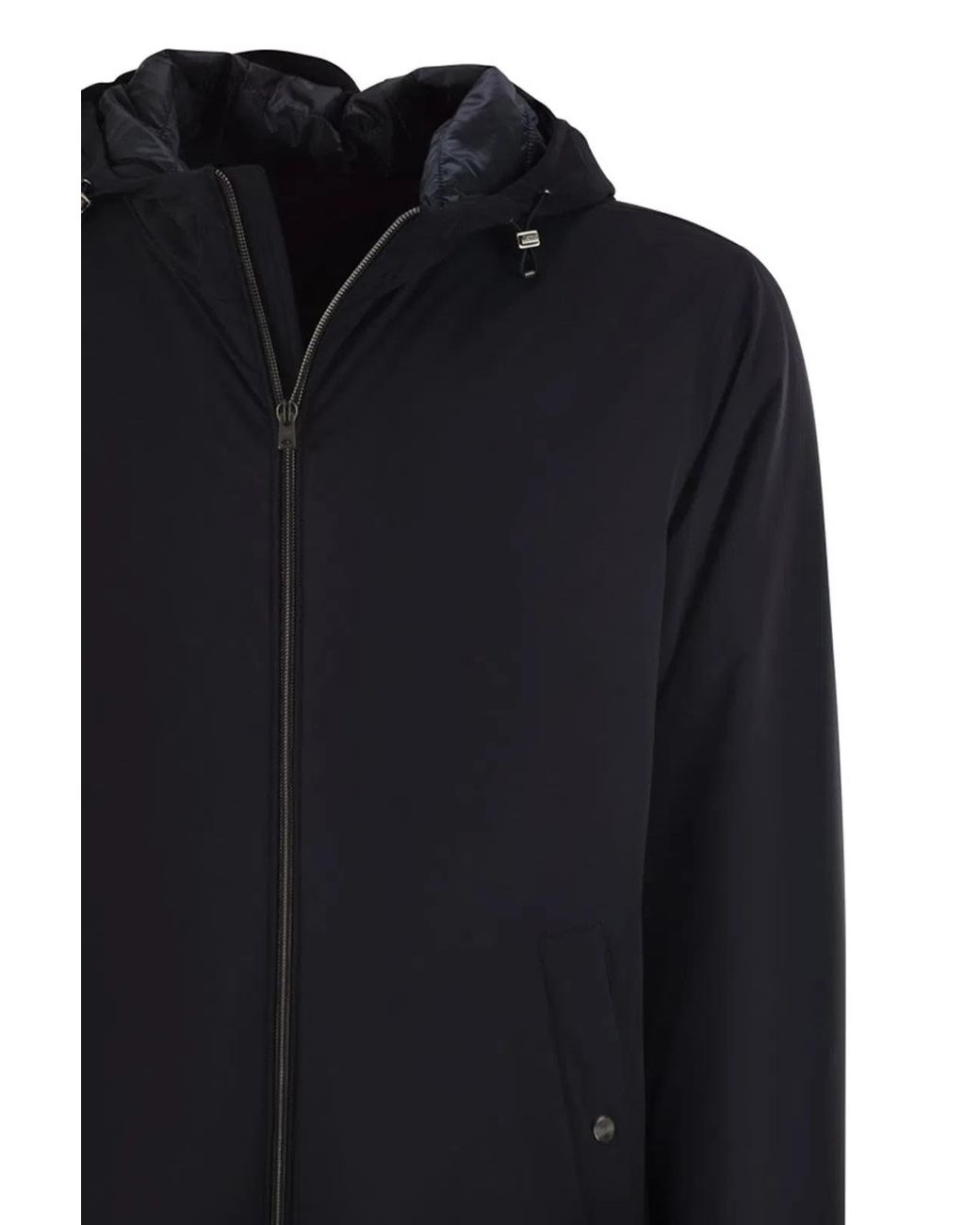 Herno Blue Long Nylon Jacket for men
