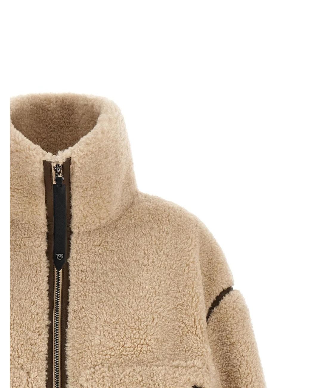 Pinko Natural Teddy Cropped Jacket
