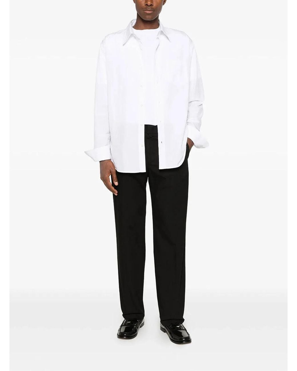 Cellar Door Black Leone Cotton Trousers for men