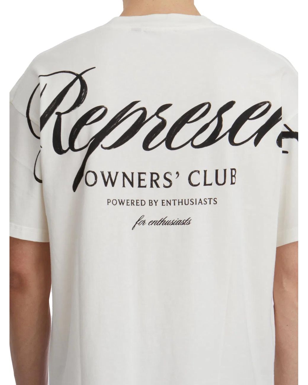 Represent White Cotton Owners Club Script T-Shirt for men