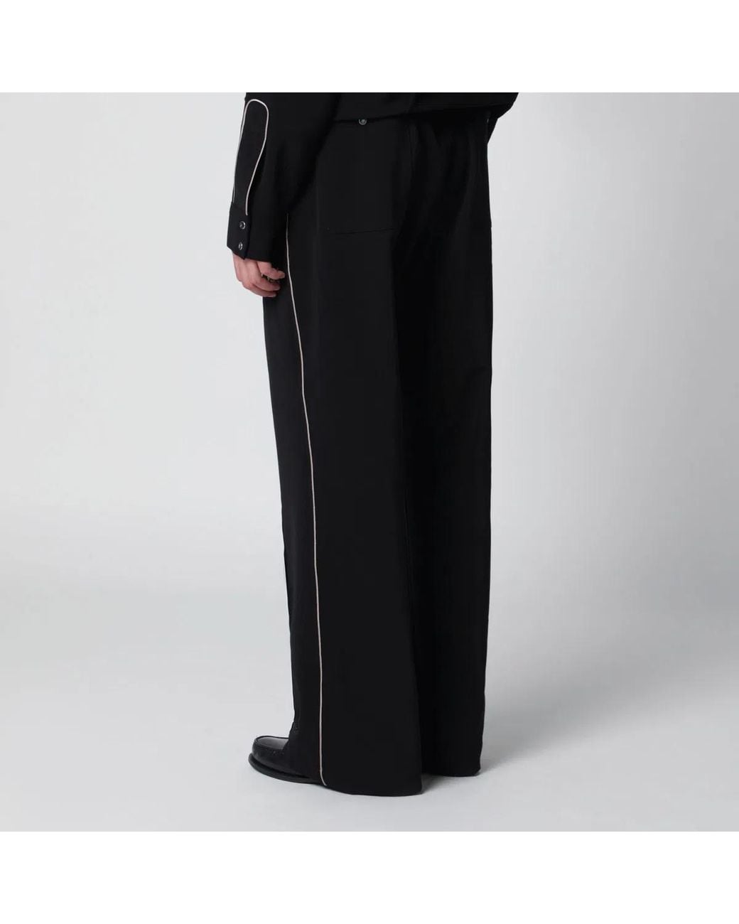 Needles Black Polyester Piping Cowboy Pants for men