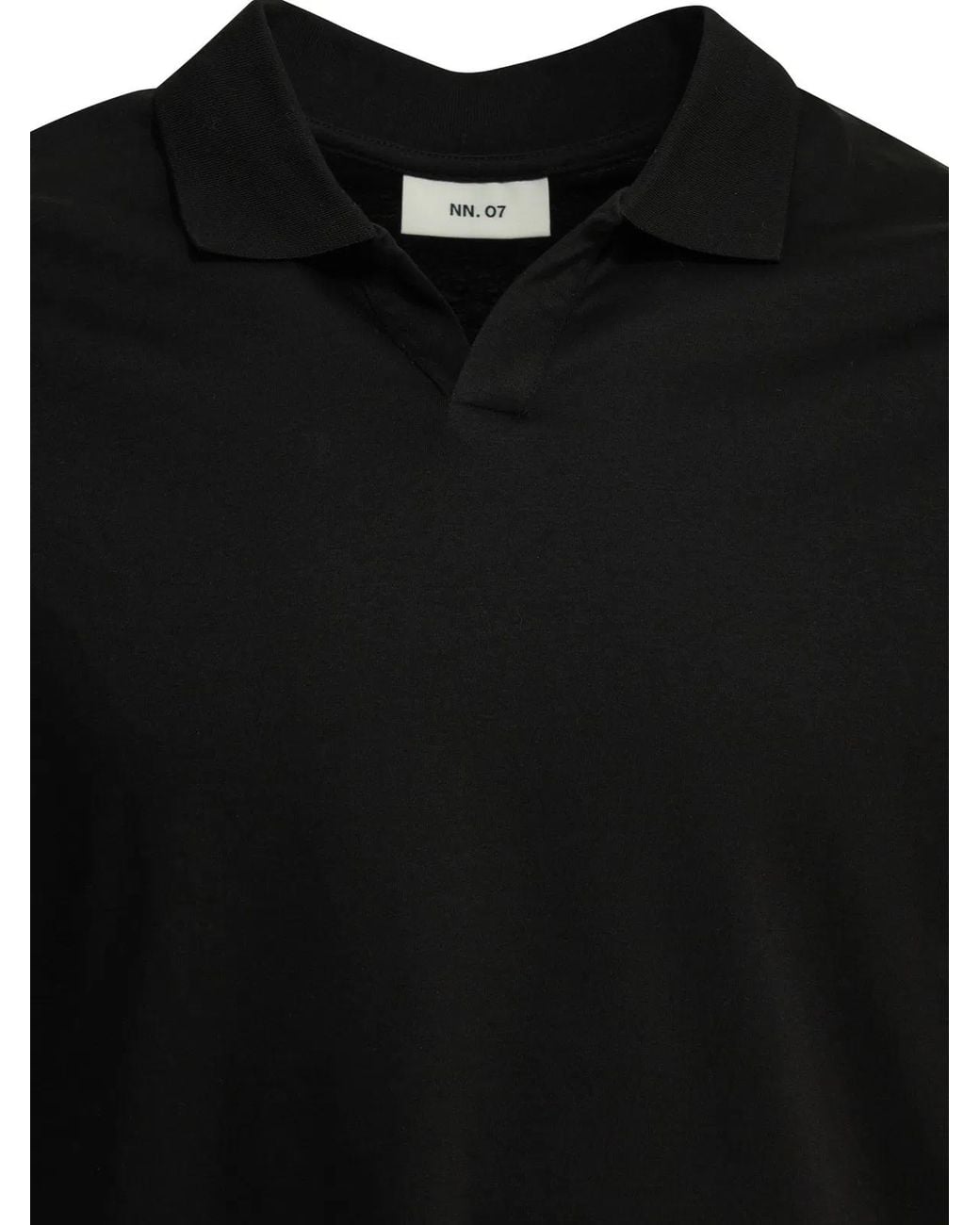 NN07 Black "Paul" Buttonless Polo Shirt for men