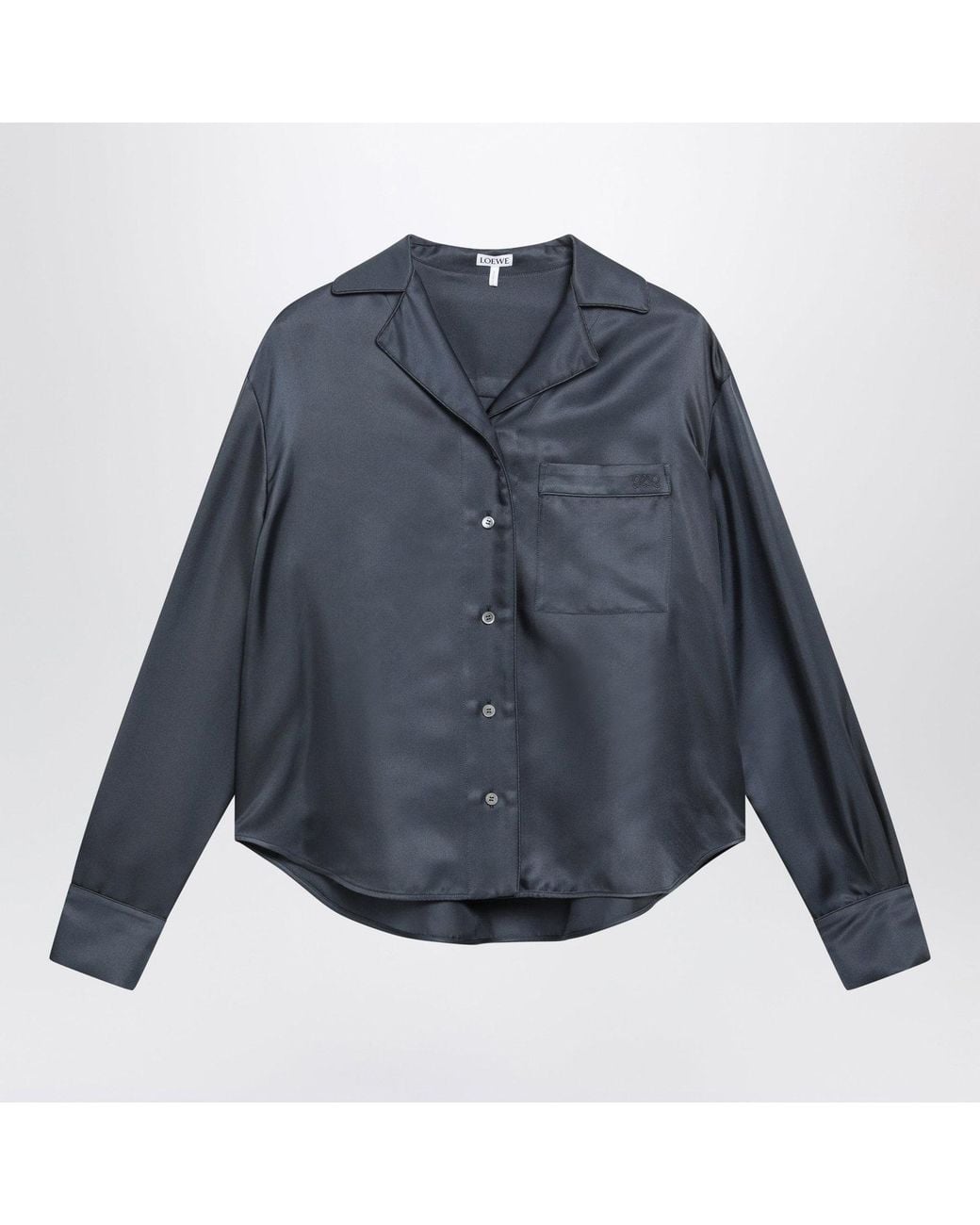 Loewe Blue Dark Silk Twill Pajama Shirt