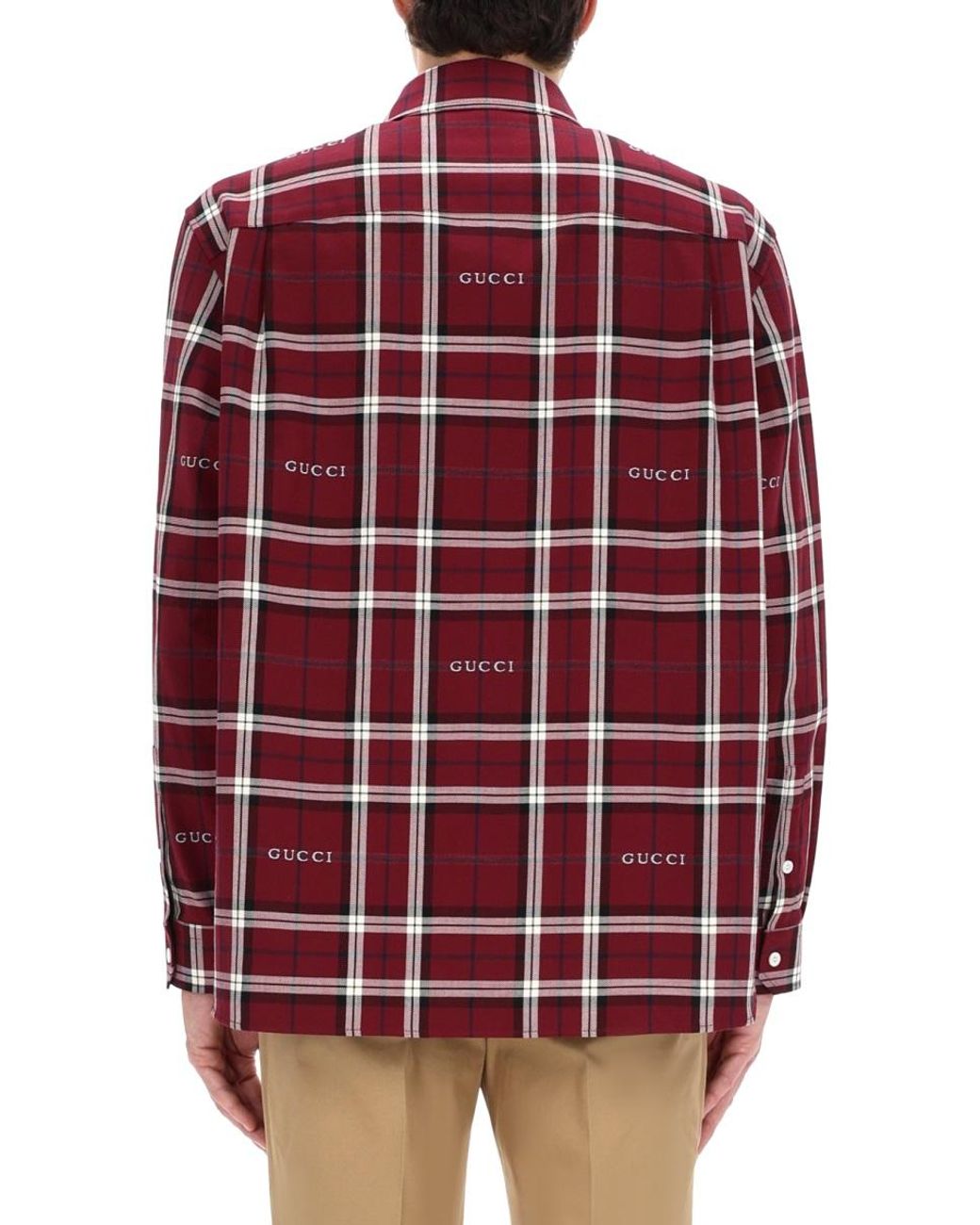 Gucci Red Cotton Logo Shirt for men