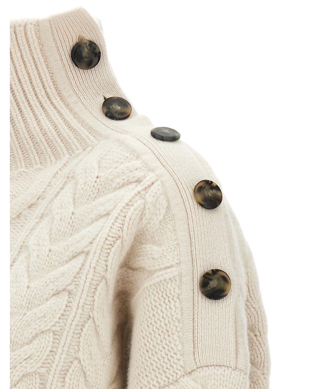 Yves Salomon Natural Braided Sweater