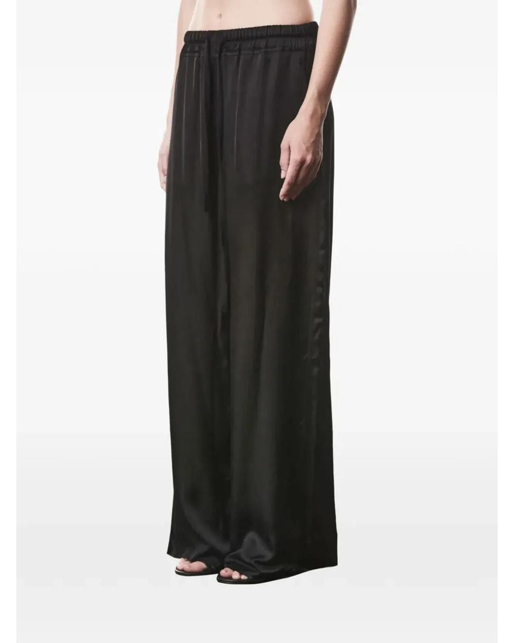 Thom Krom Black Wide Leg Trousers