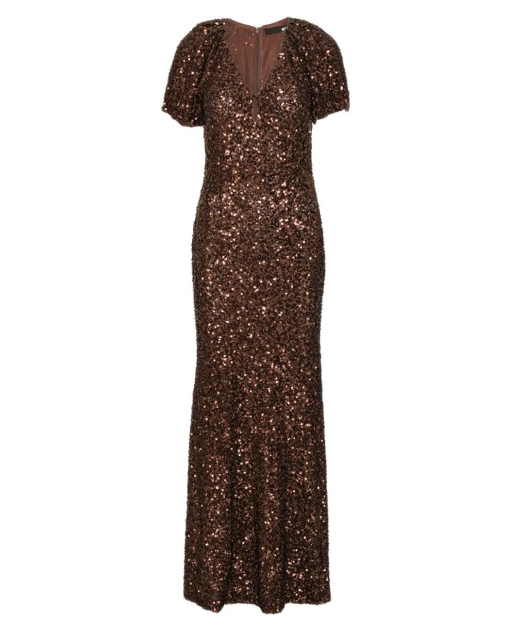 ROTATE BIRGER CHRISTENSEN Brown 99% Polyester, 1% Elastane