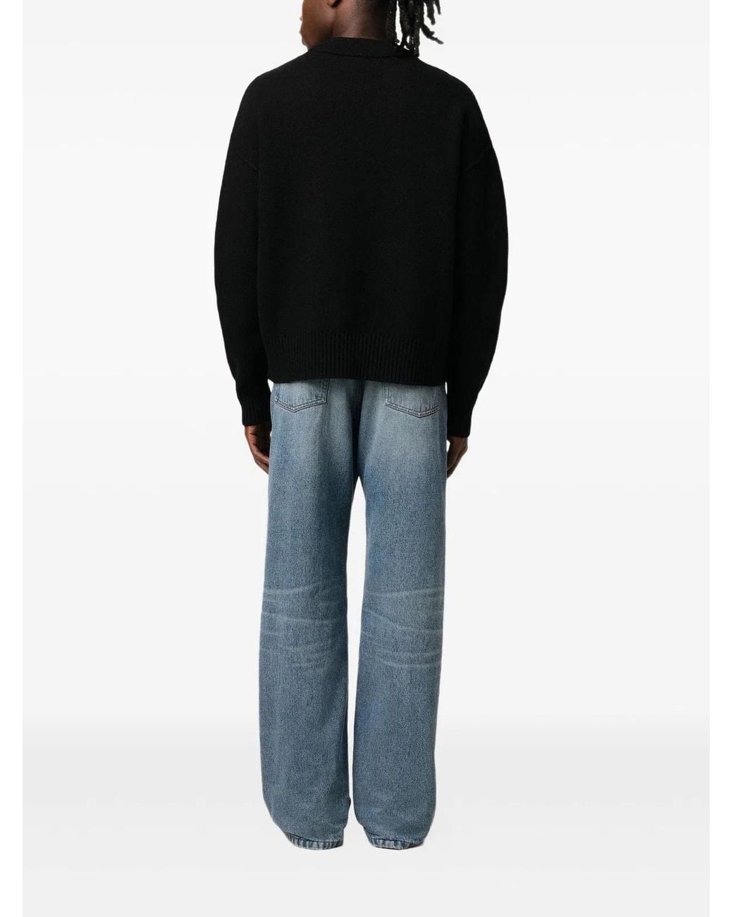 AMI Black Ami De Coeur Cardigan for men