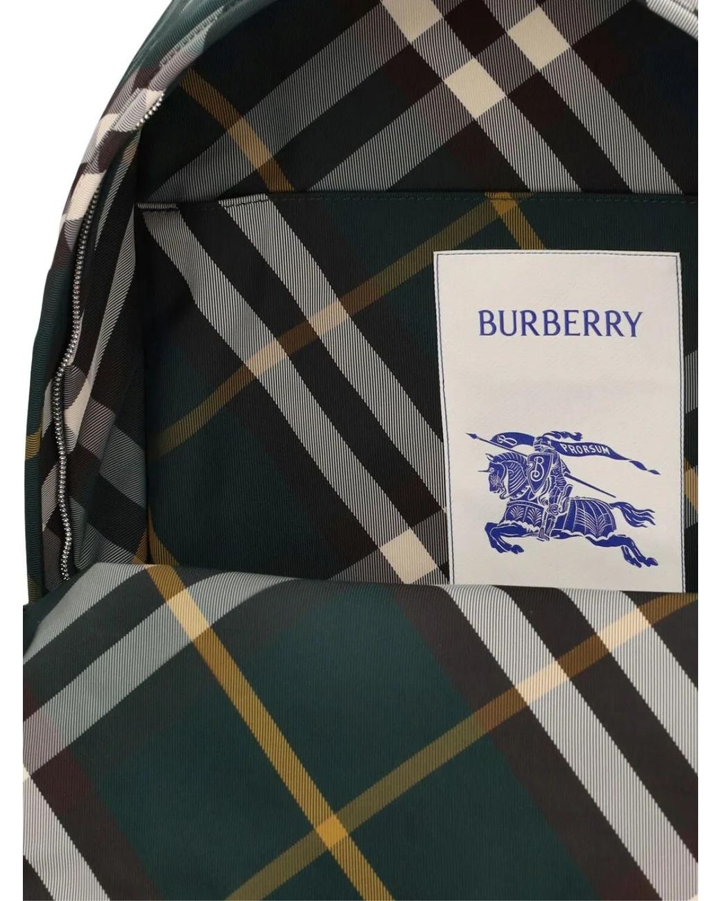 Burberry Green Shield Check Nylon Backpack for men