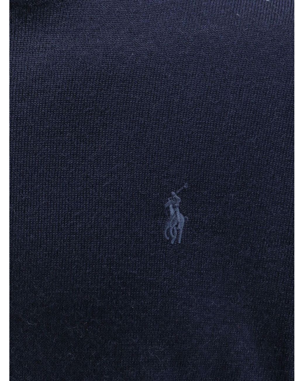 Polo Ralph Lauren Blue Sweater With Embroidered Pony for men