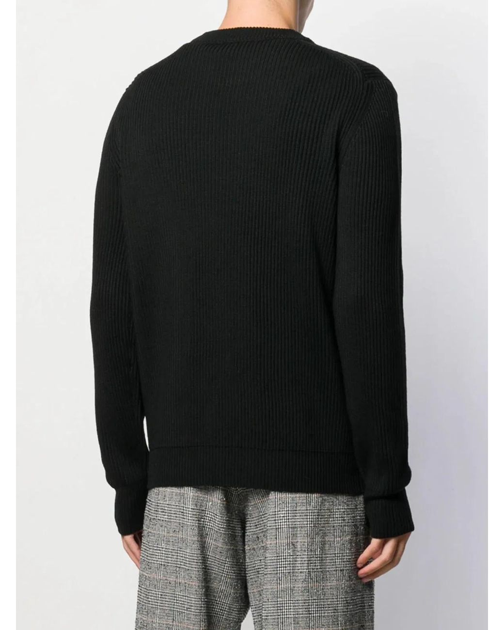 Roberto Collina Black Crewneck Sweater for men