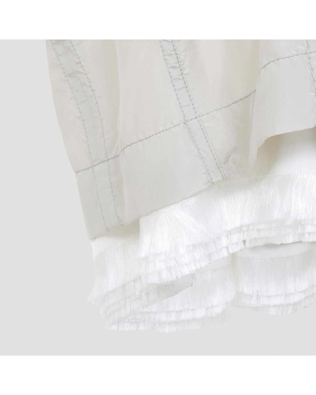 Bottega Veneta White Pearl Silk Taffeta Bustier Dress