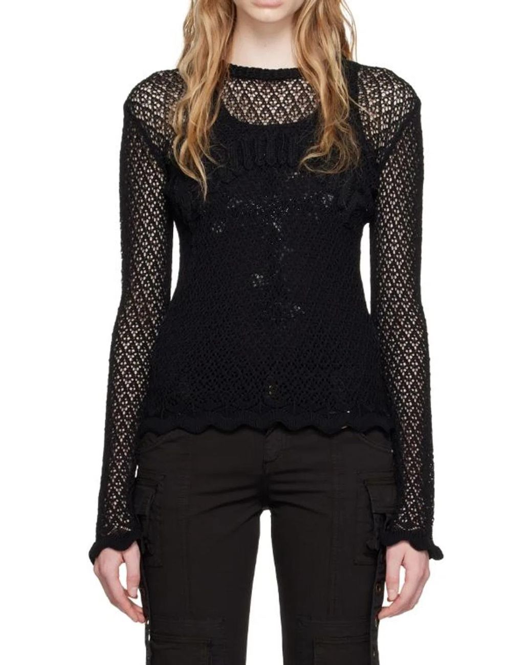 Blumarine Black Keyhole Rear Asymmetric Dresses