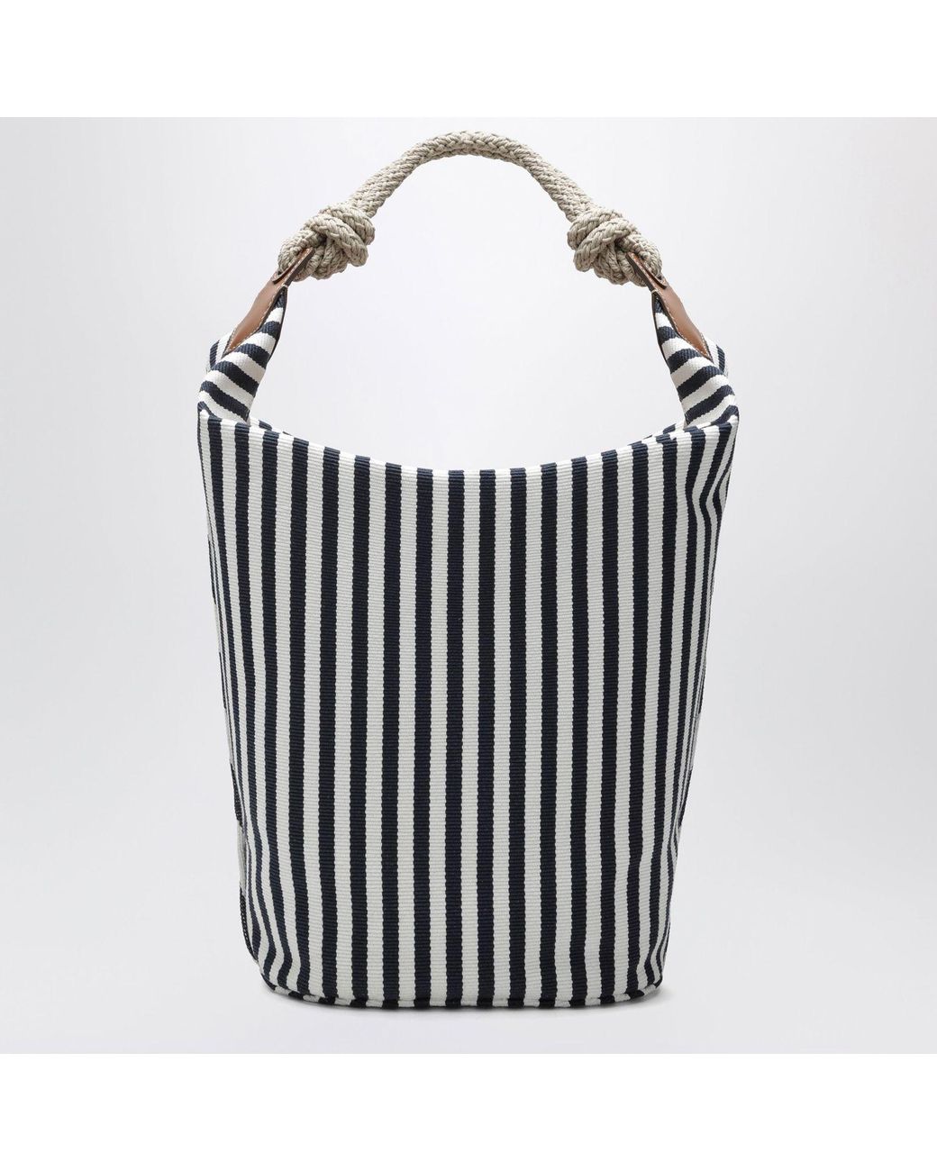Miu Miu Black Cognac Striped Canvas Bag