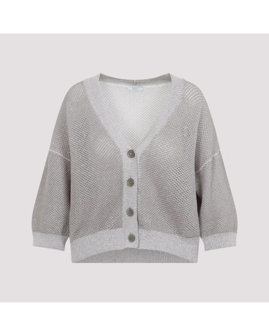 Peserico Gray Tricot Cardigan