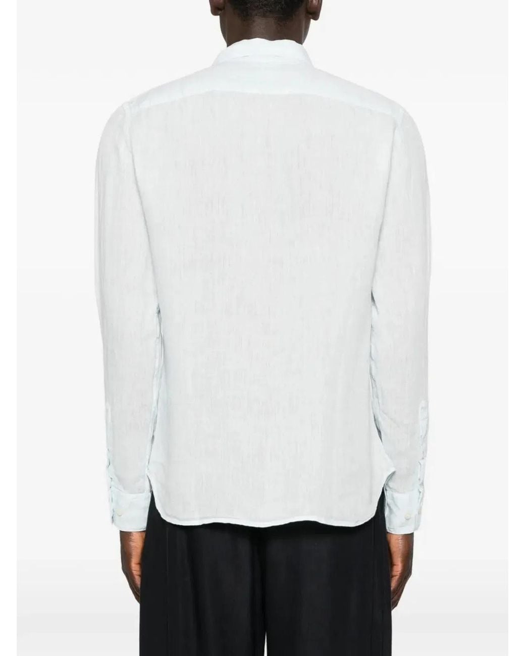 120% Lino White Slim Fit Shirt for men