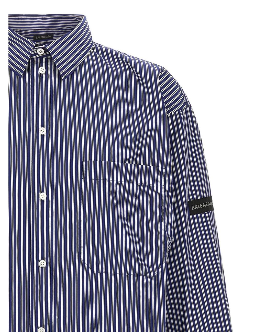 Balenciaga Blue Striped Shirt for men