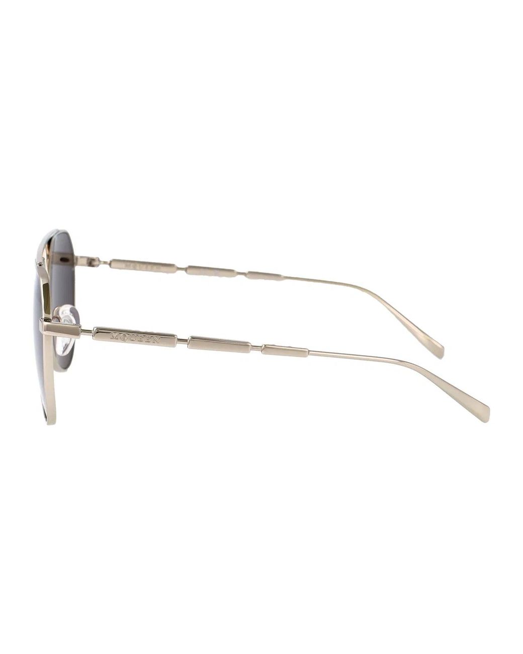 McQueen Brown Metallic Sunglasses