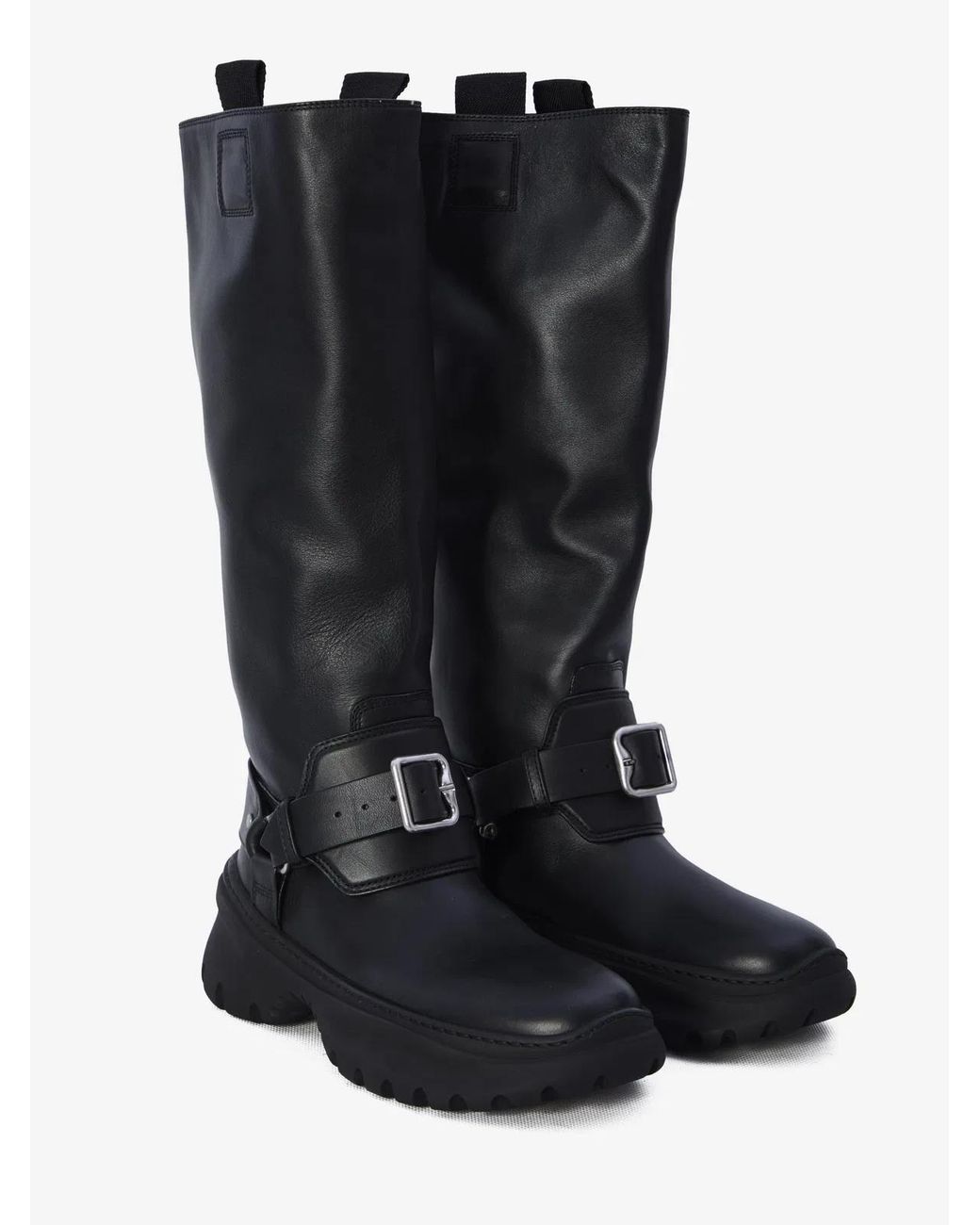 Burberry Black Leather Stomp Boots