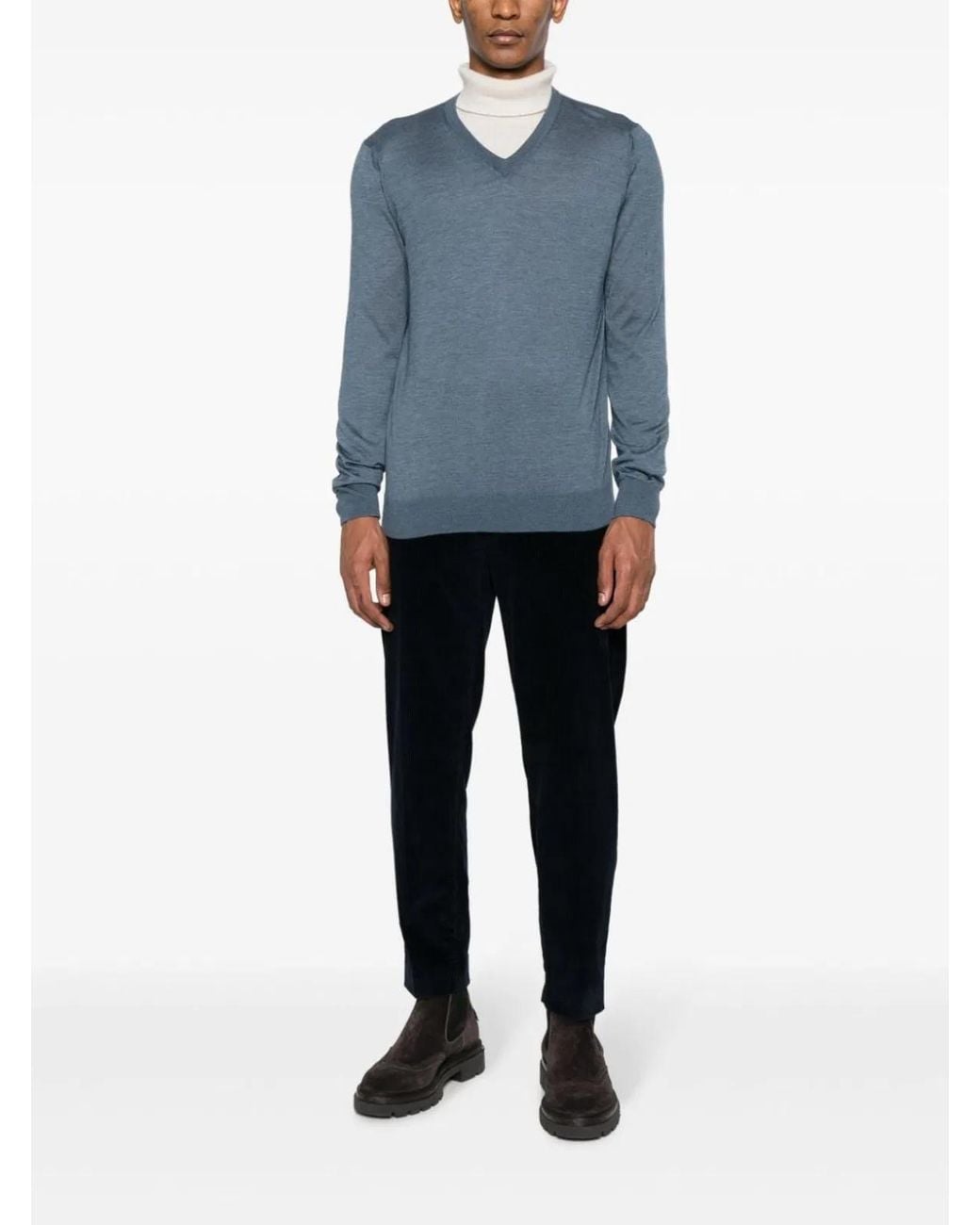 Colombo Blue Ma00058256Ja V Neck Sweater for men