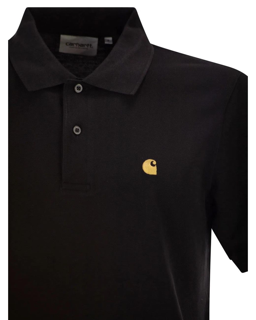Carhartt Black Short-Sleeved Piqué Polo Shirt