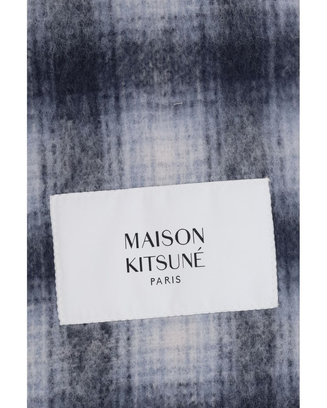 Maison Kitsuné Blue Maison Kitsuné Checked Alpaca Scarf