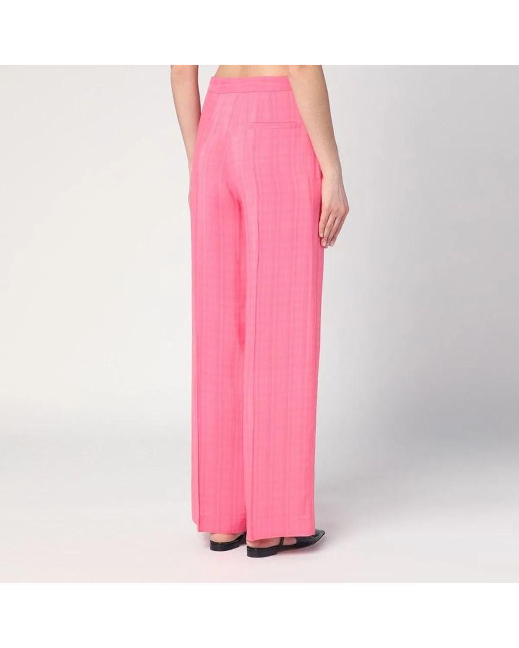 Semicouture Pink Viscose Marlee Trousers