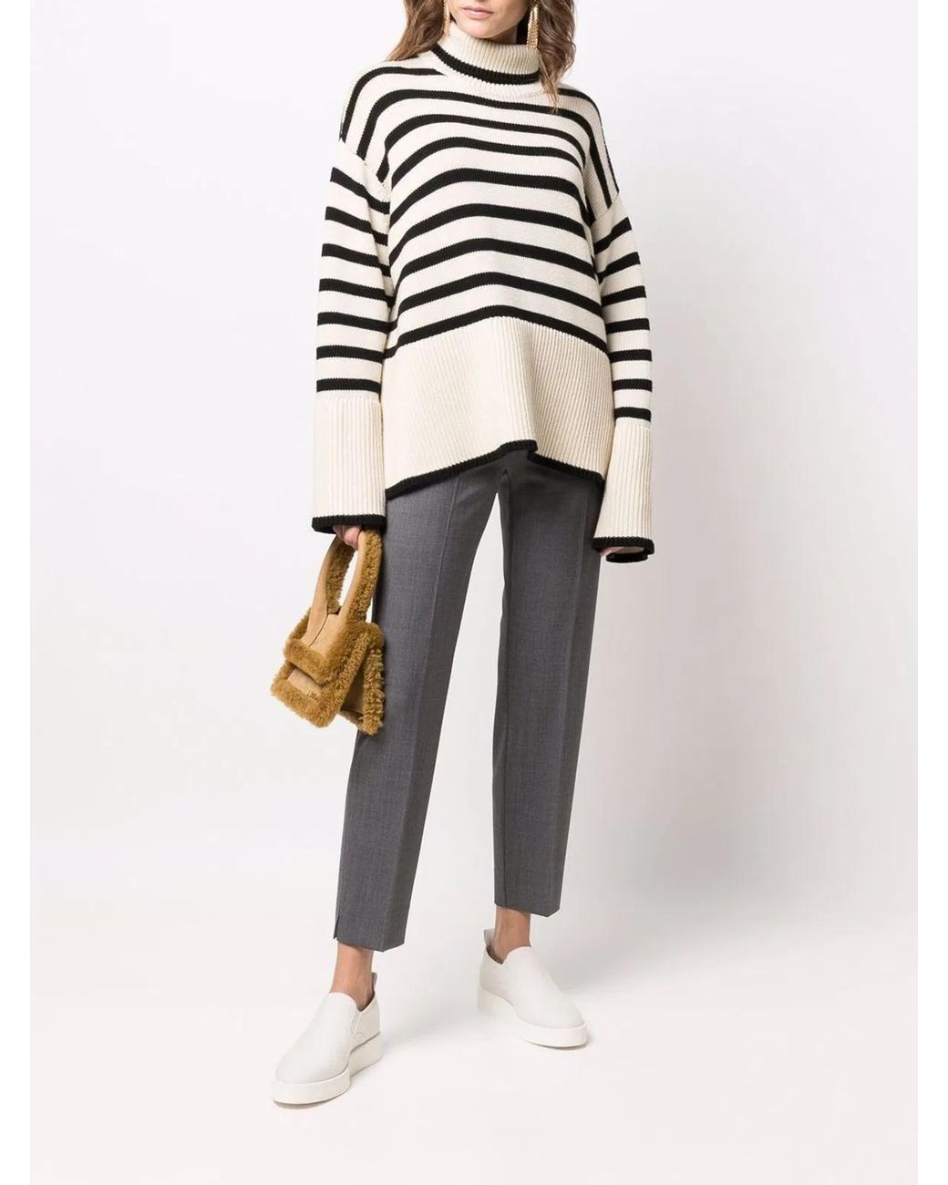 D.exterior Gray Virgin Wool-Blend Contrast Stitching Trousers