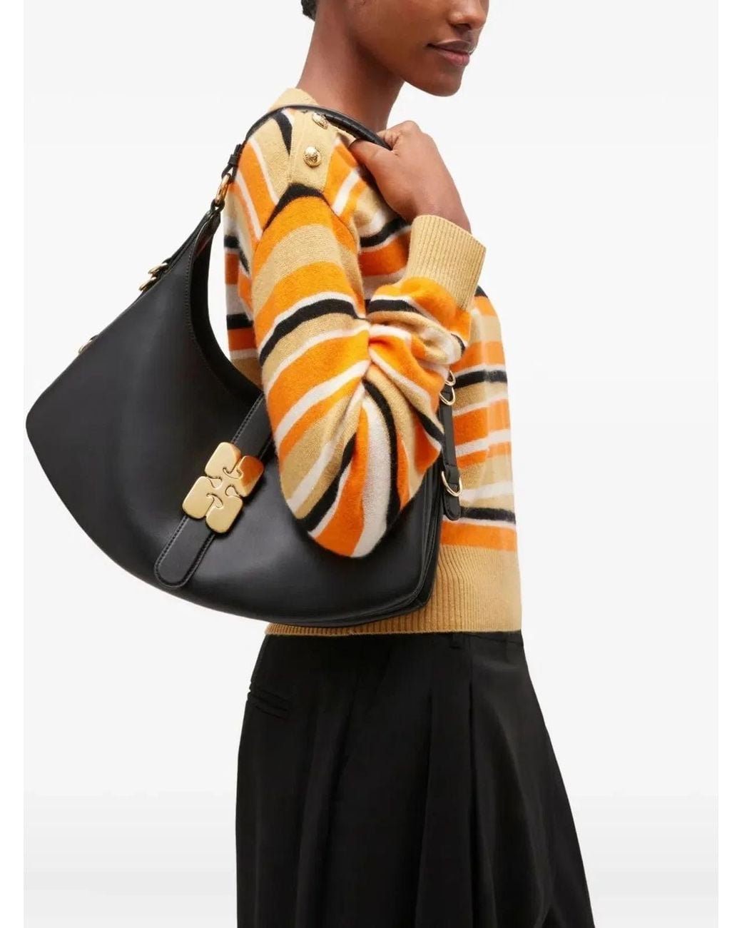 Ganni Black Small Kat Shoulder Bag