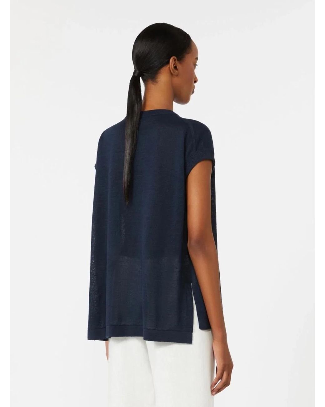 Max Mara Blue Smmghianda Knitted Waistcoat