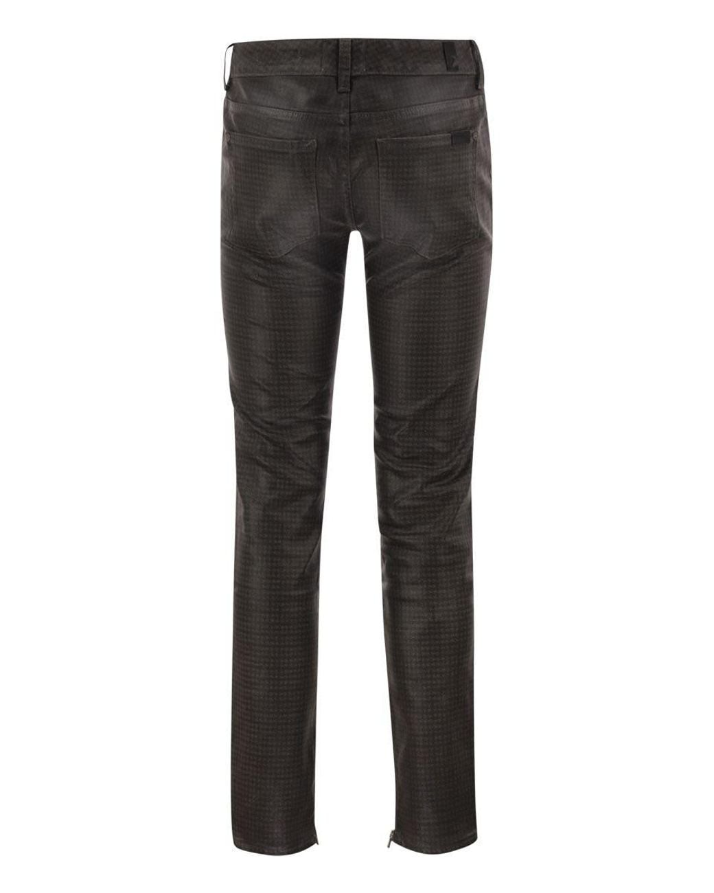 7 For All Mankind Black Slim Houndstooth Trousers