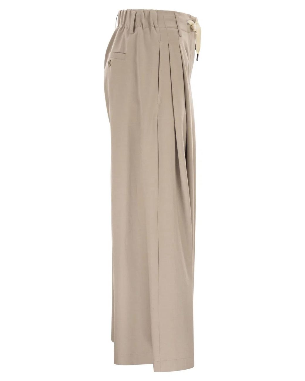 Brunello Cucinelli Natural Interlock Couture Trousers