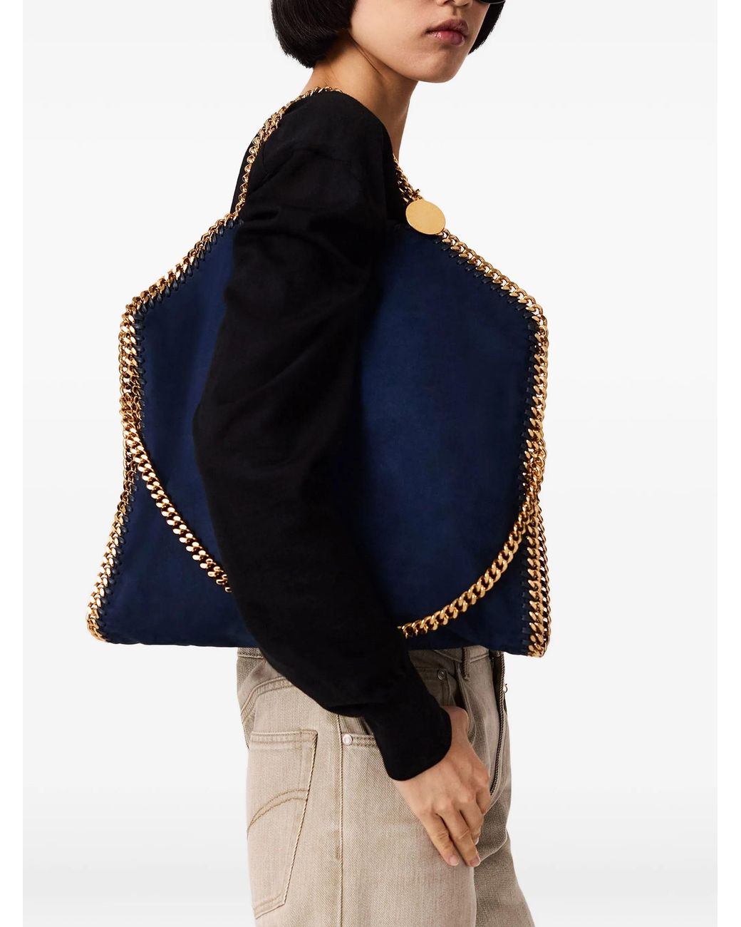 Stella McCartney Blue Falabella Fold-Over Tote Bag