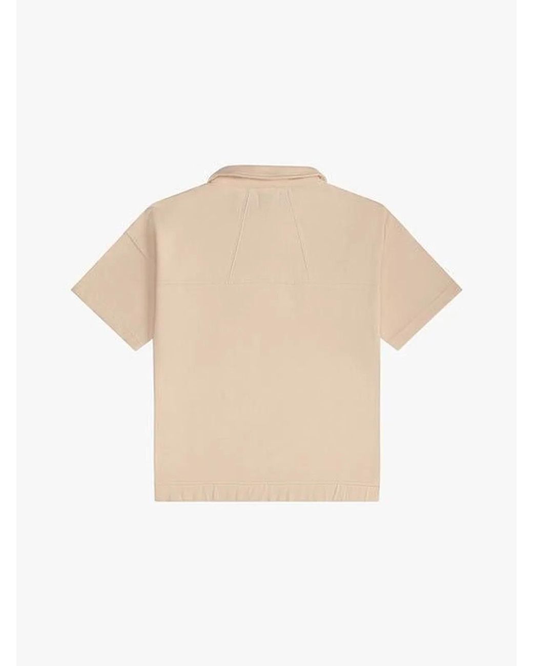 Rhude Natural Pique Snap Short Sleeve Polo T-Shirt for men