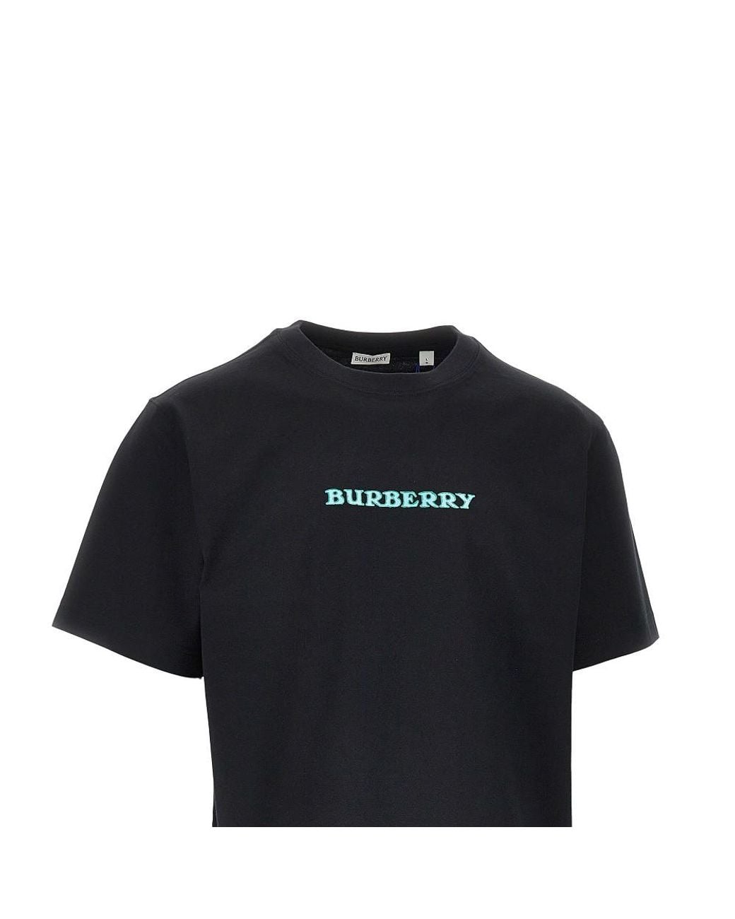 Burberry Black Heritage Logo Print T-Shirt for men