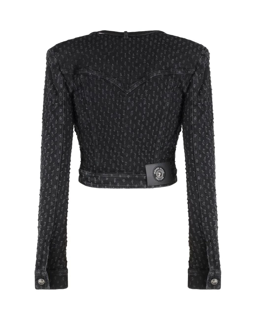Versace Jeans Couture Black Versace Denim Jacket Cotton