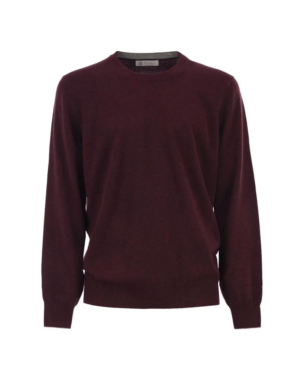 Brunello Cucinelli Purple Pure Cashmere Crew-Neck Sweater for men