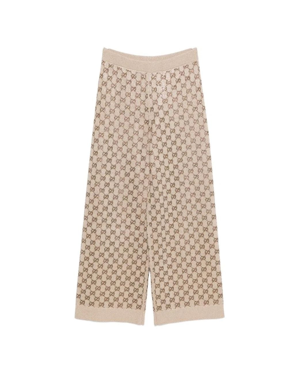 Gucci Natural Embellished Wool Blend Joggers