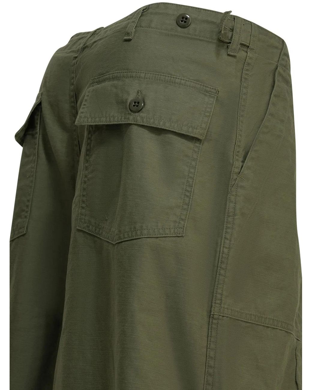 Needles Green Fatigue Cotton Parachute Pants for men