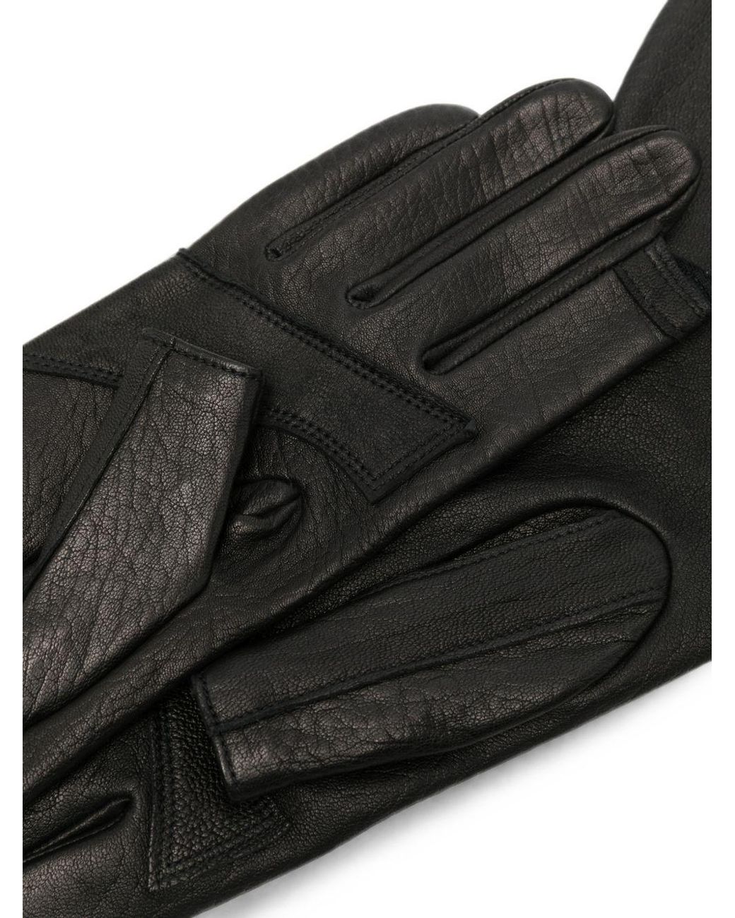 Rick Owens Black Leather Gloves