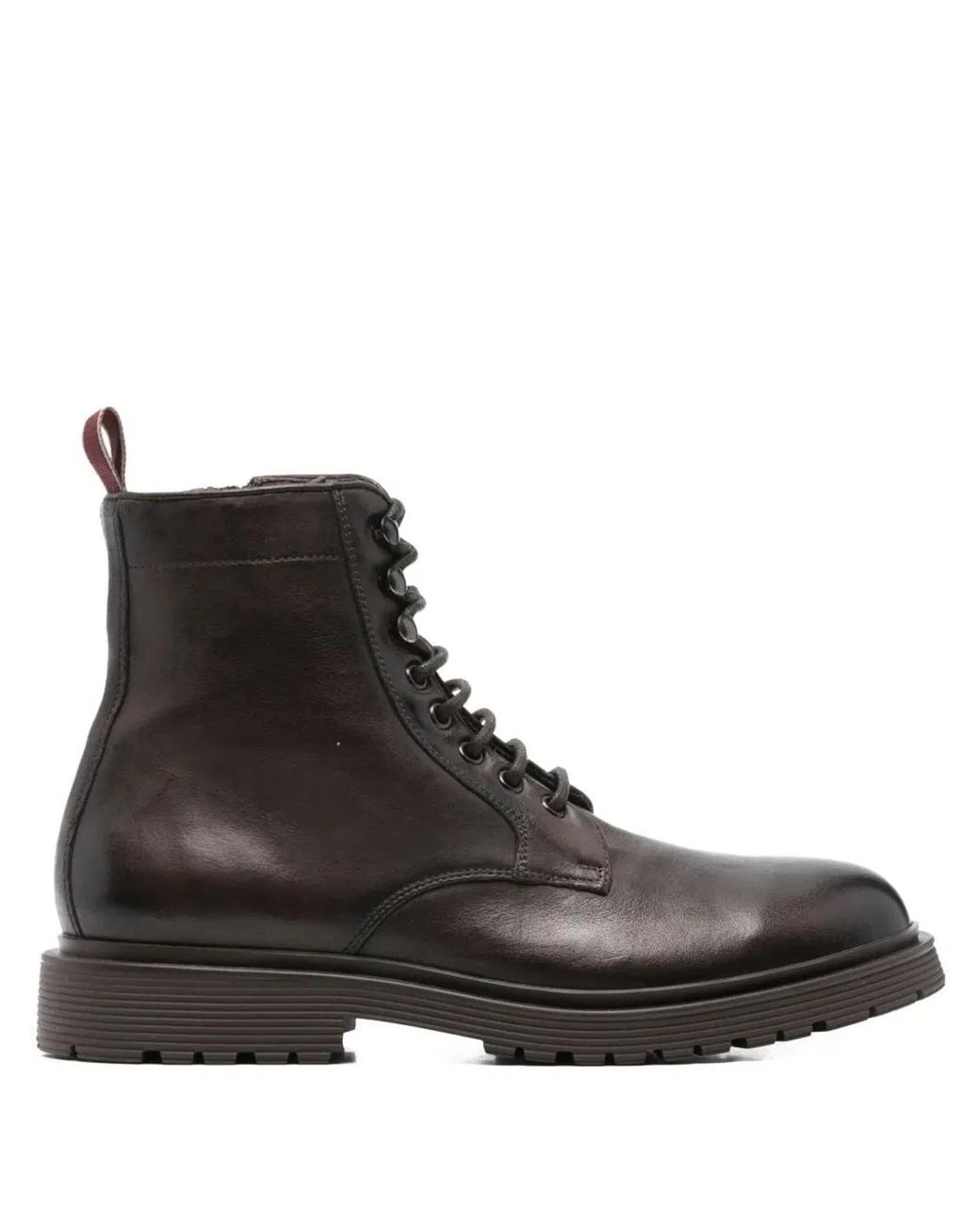Sturlini Black Volga Lace-Up Leather Boots for men